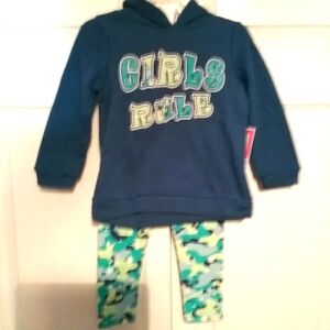 Brand new baby girl size 24 months blue and green outfit